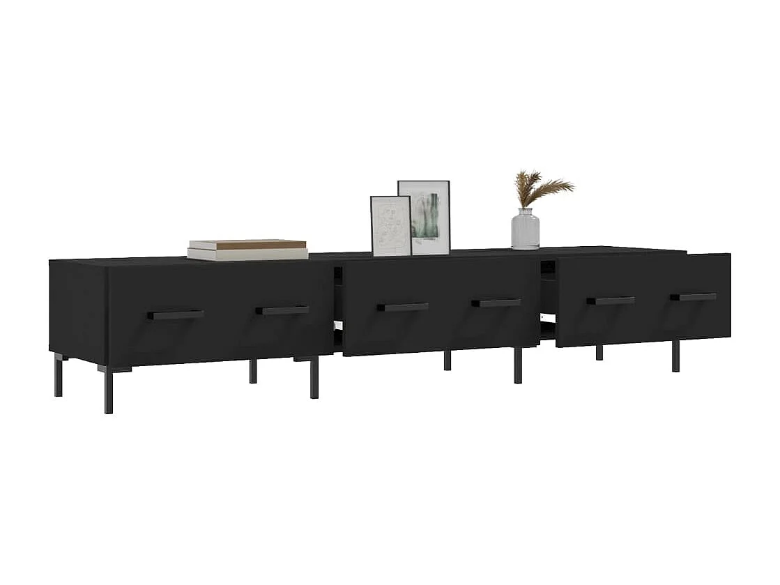 Mobile porta TV nero 150x36x30 cm in legno ingegnerizzato