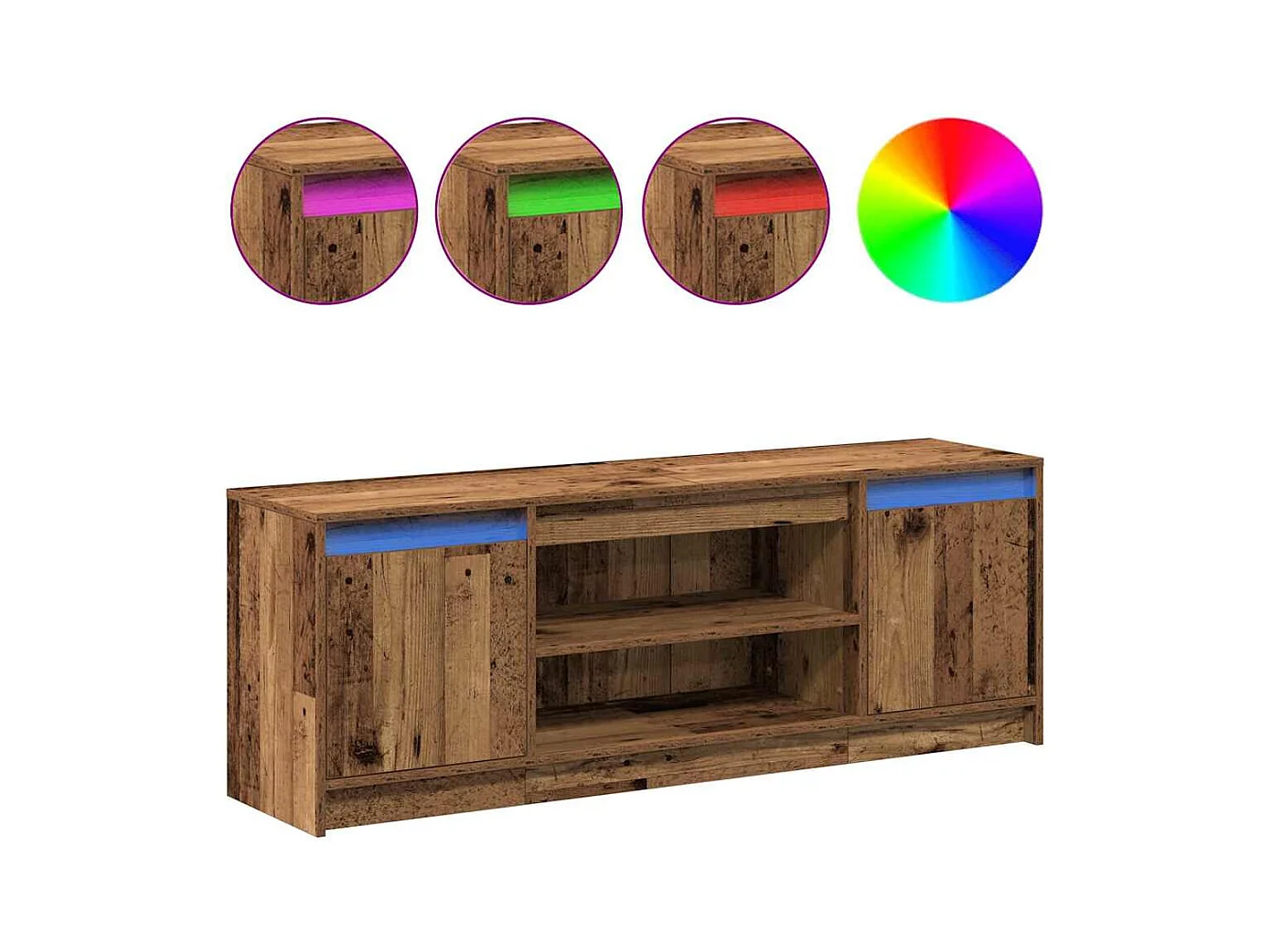 Meuble TV Marron 139,5 x 34 x 50 cm Bois d'ingénierie