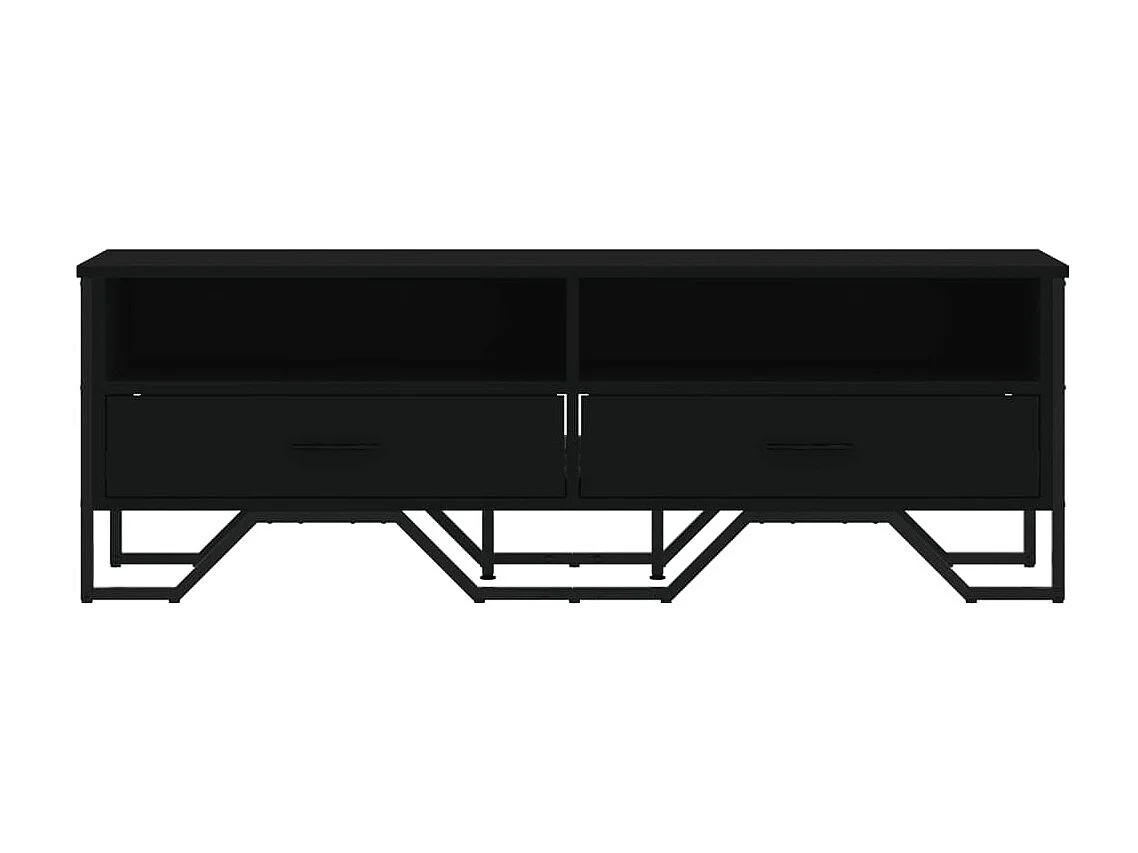 Schwarzer TV-Schrank 122x34x41 cm Holzwerkstoff