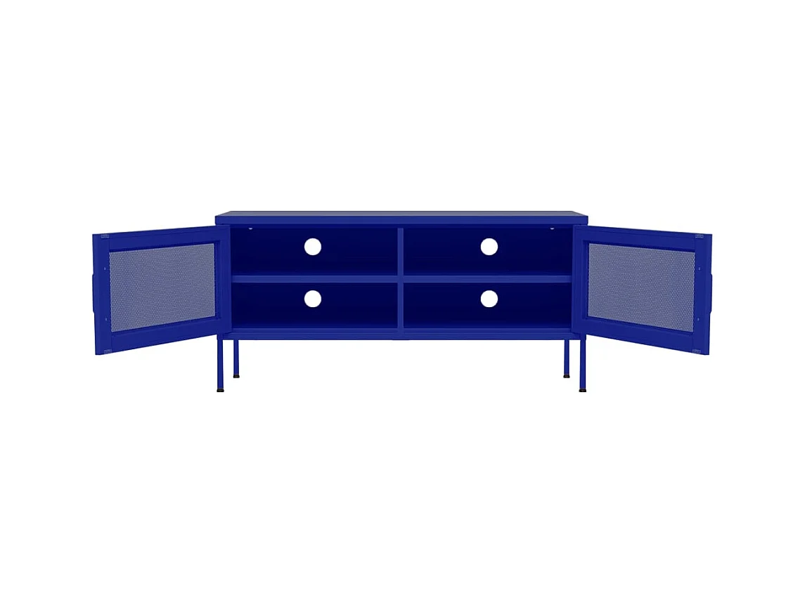 Mobile TV blu navy 105x35x50 cm in acciaio
