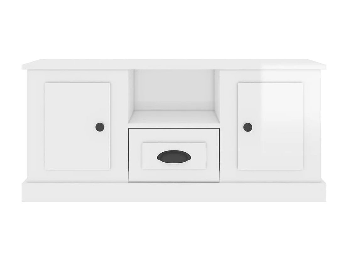 Mobile porta TV bianco lucido 100x35,5x45 cm in legno ingegnerizzato