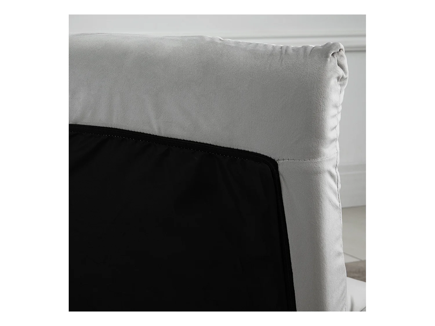 Canapé convertible 3-en-1, dossier réglable 13 positions, métal et mousse haute densité, gris (55x71x53.5cm)