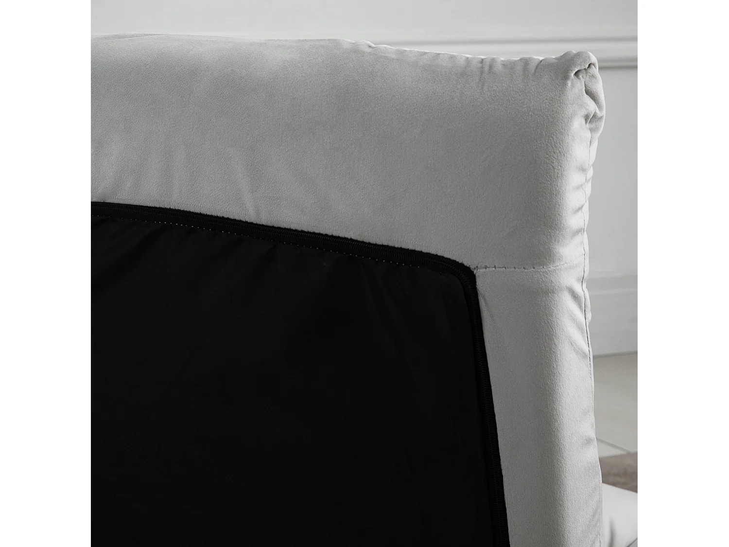 Canapé convertible 3-en-1, dossier réglable 13 positions, métal et mousse haute densité, gris (55x71x53.5cm)