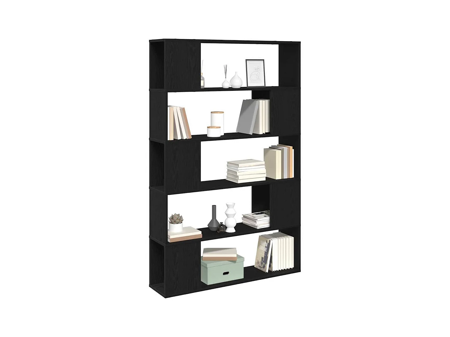 Centre de divertissement Noir 100 x 24 x 155 cm