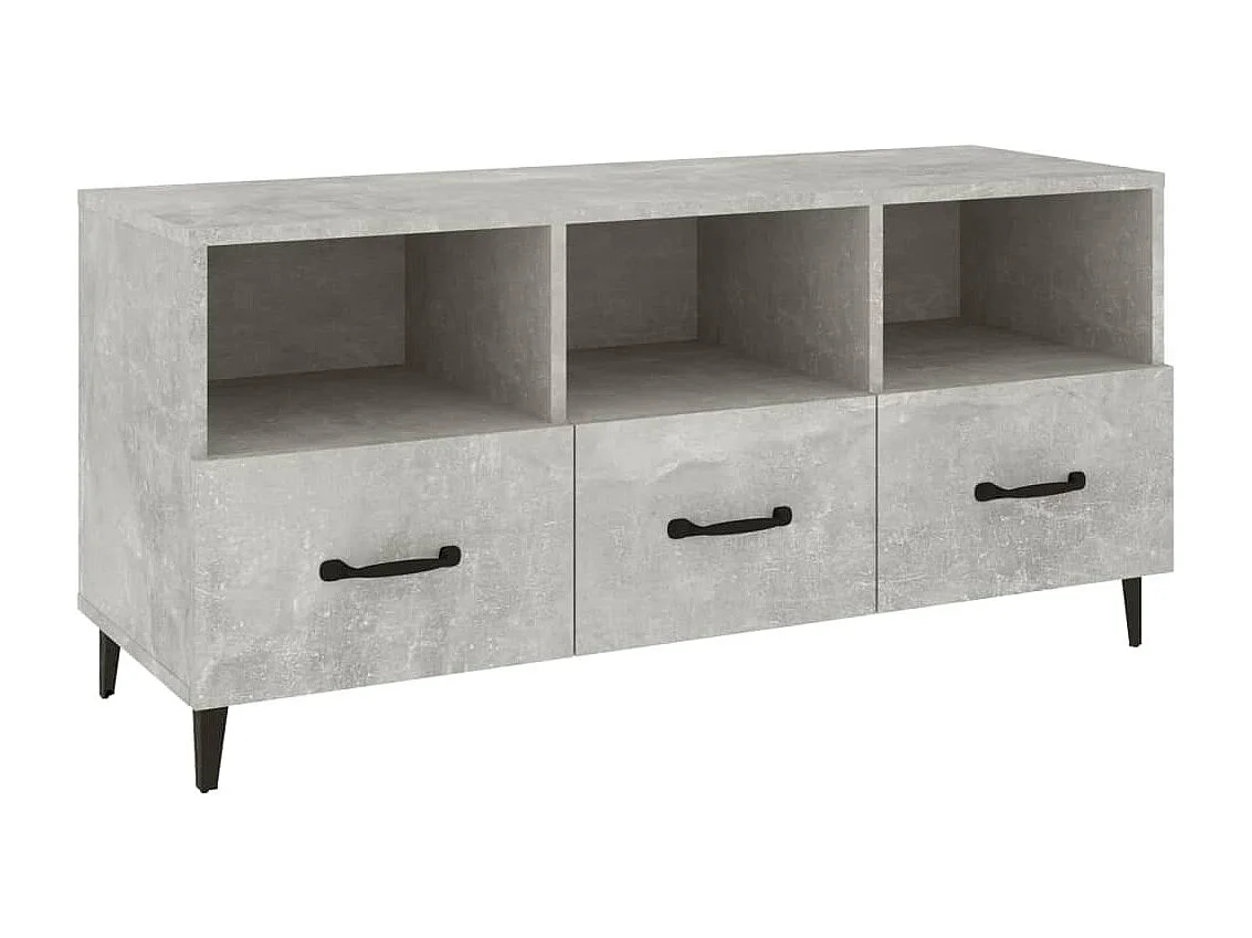 Meuble TV Gris béton 102x35x50 cm Bois d'ingénierie