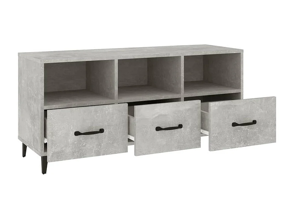 Meuble TV Gris béton 102x35x50 cm Bois d'ingénierie