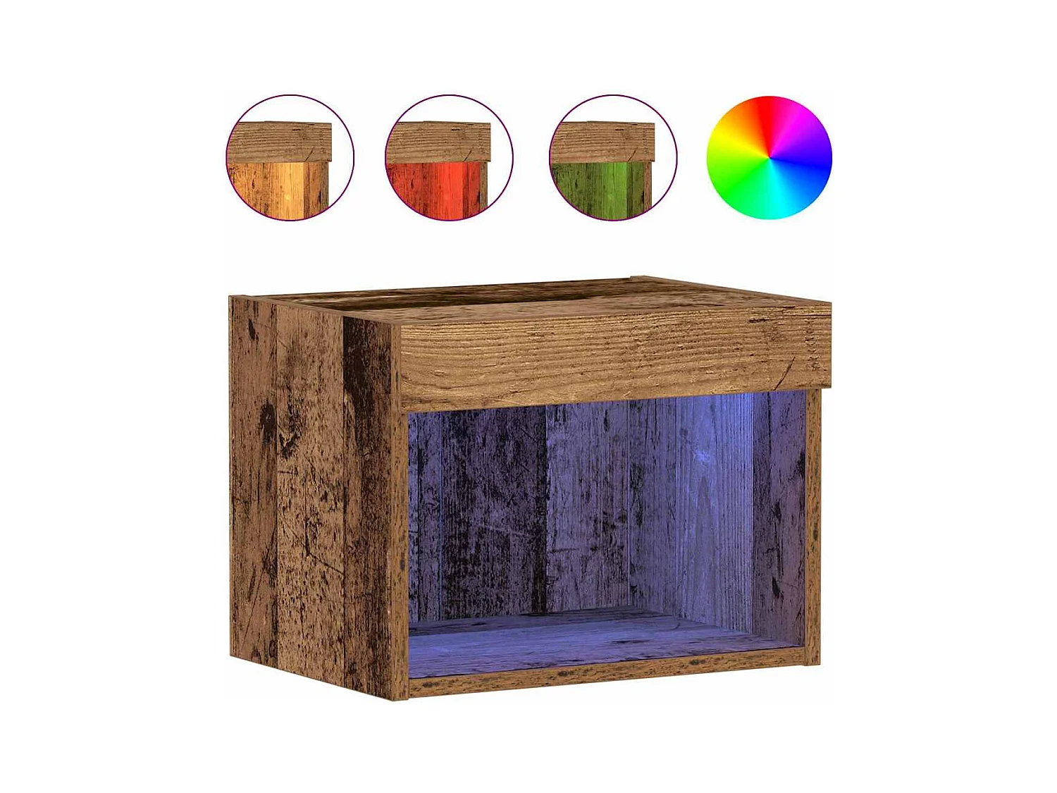 Hängeschränke mit LED-Beleuchtung 2 Stück Altholz 40x30x30 cm