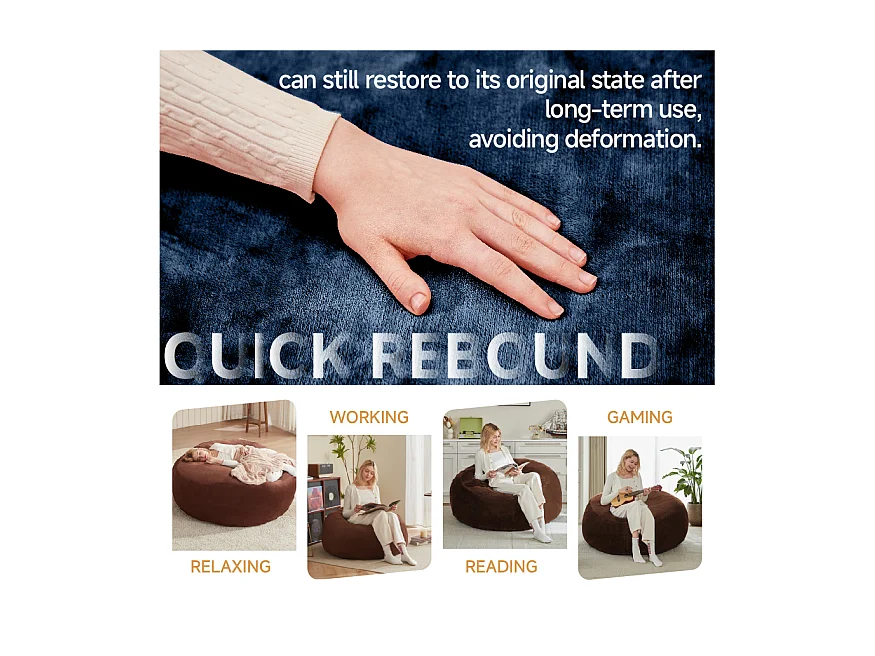 Borse da sella giganti, design ergonomico e ultra confortevole, schiuma, blu (90x90x50cm)