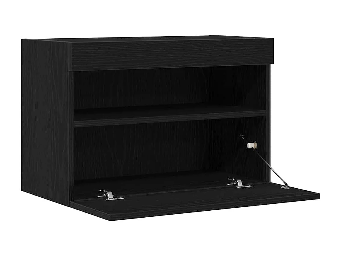 Meuble TV avec éclairage LED Chêne noir 60x30x40 cm