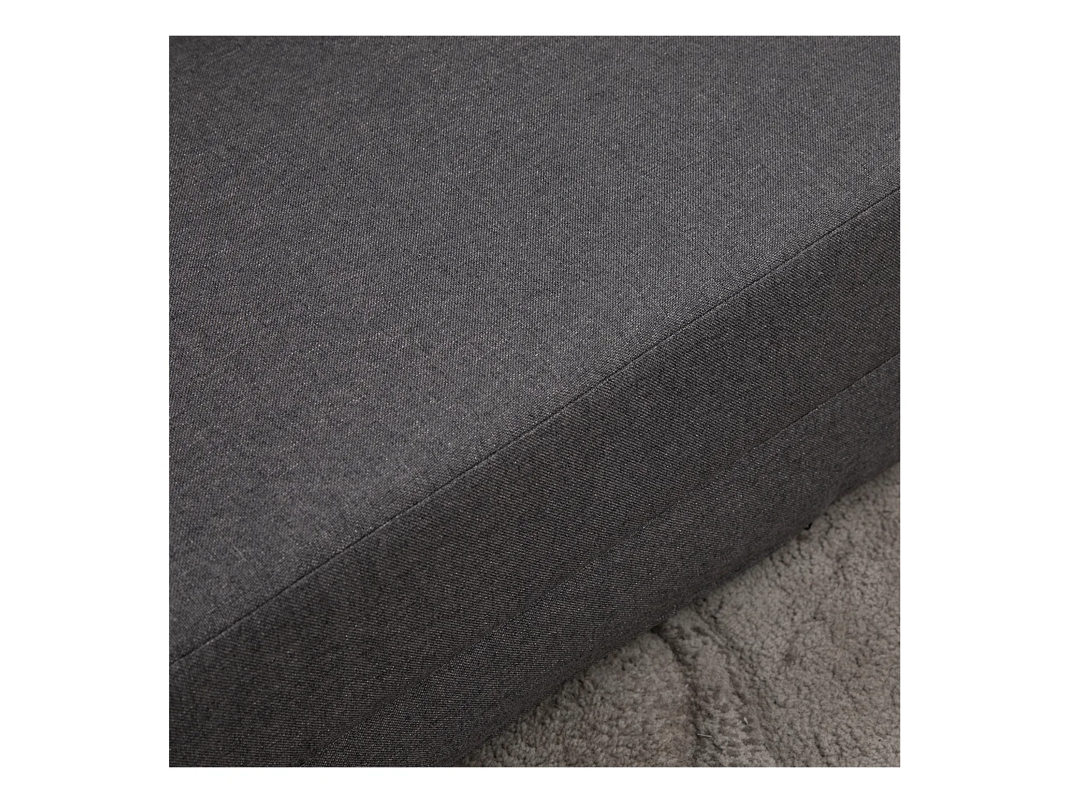 Canapé convertible 2-en-1 avec dossier réglable, housse en lin, gris foncé (80x60x56cm)
