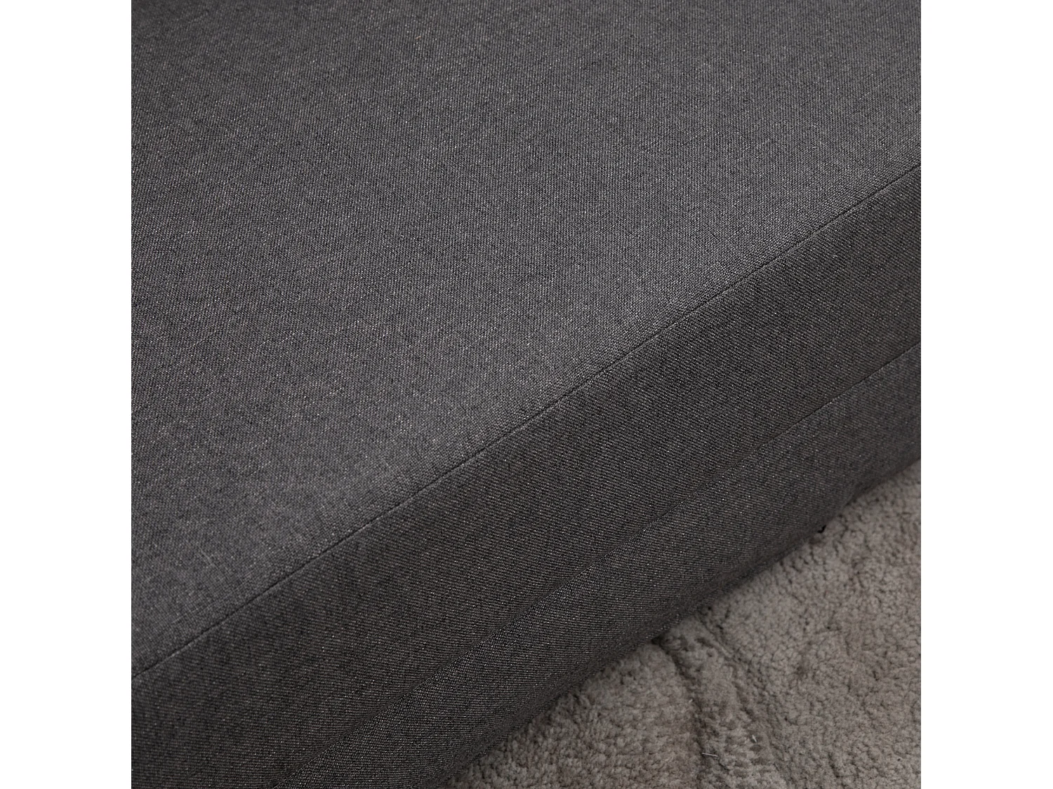 Canapé convertible 2-en-1 avec dossier réglable, housse en lin, gris foncé (80x60x56cm)
