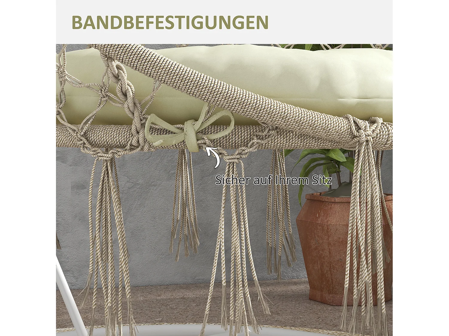 Housse de coussin de chaise de jardin rembourrée, confortable, polyester, beige (80x80x10 cm)