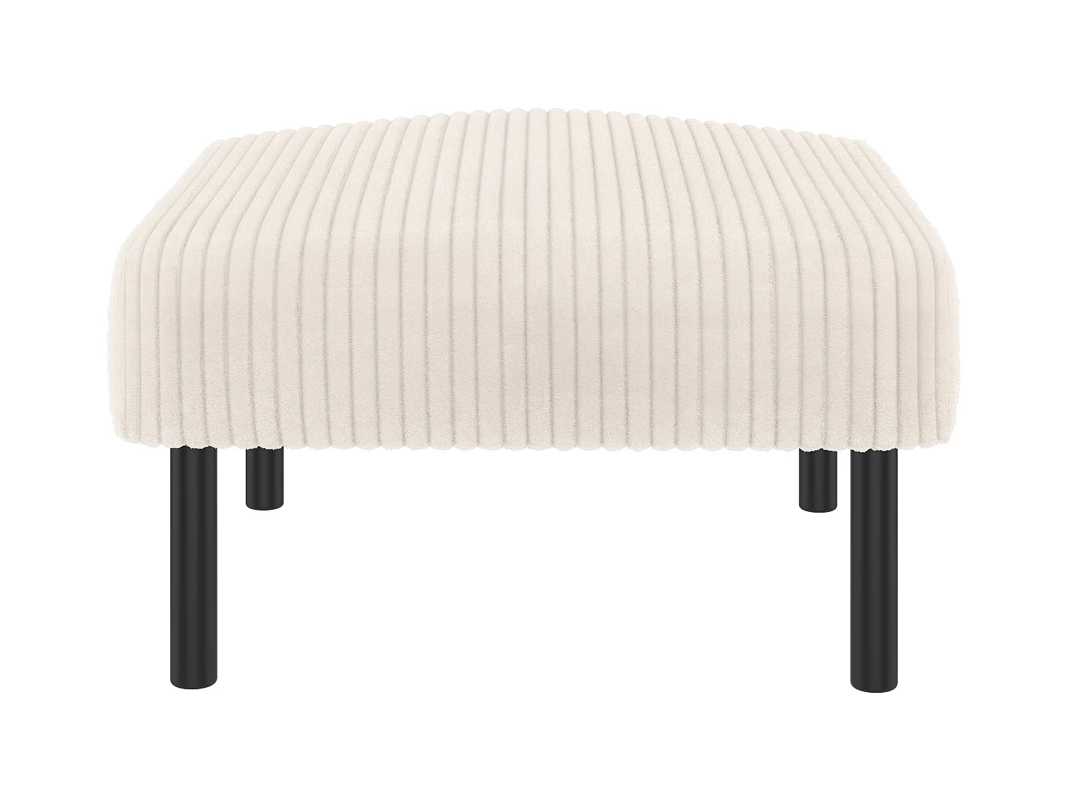 Pouf en velours côtelé avec structure métallique, design contemporain, confort ultra-doux, beige (60x56x18 cm)