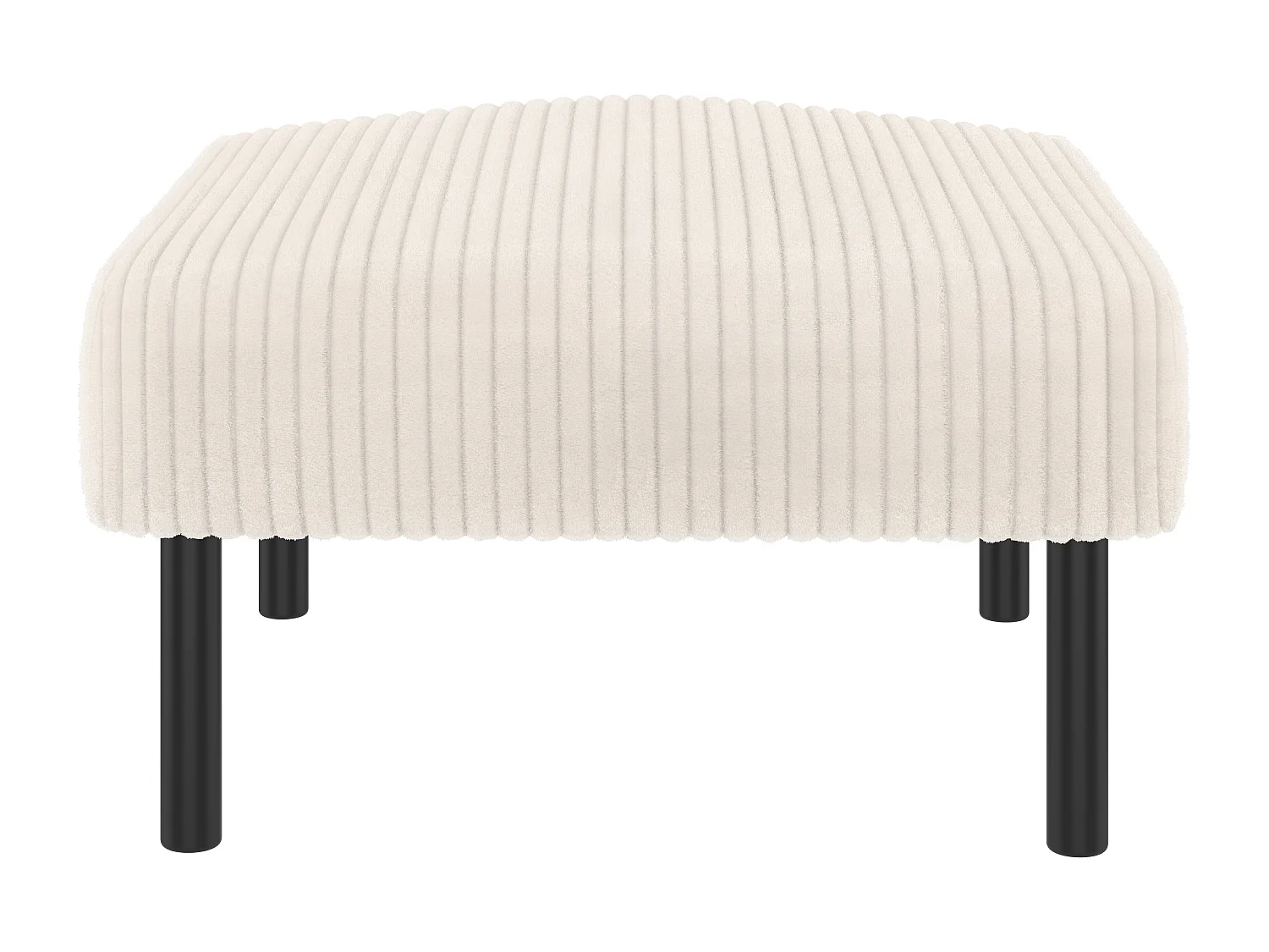 Pouf en velours côtelé avec structure métallique, design contemporain, confort ultra-doux, beige (60x56x18 cm)