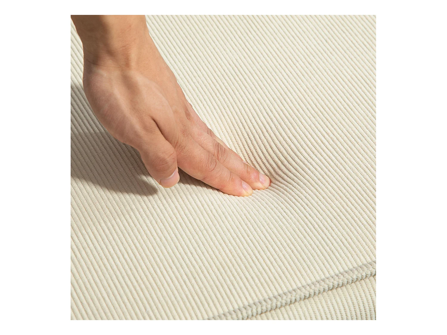 2-in-1 opvouwbare slaapbank, modern design, polyester, crèmewit, met corduroy bekleding (100x73x60 cm)