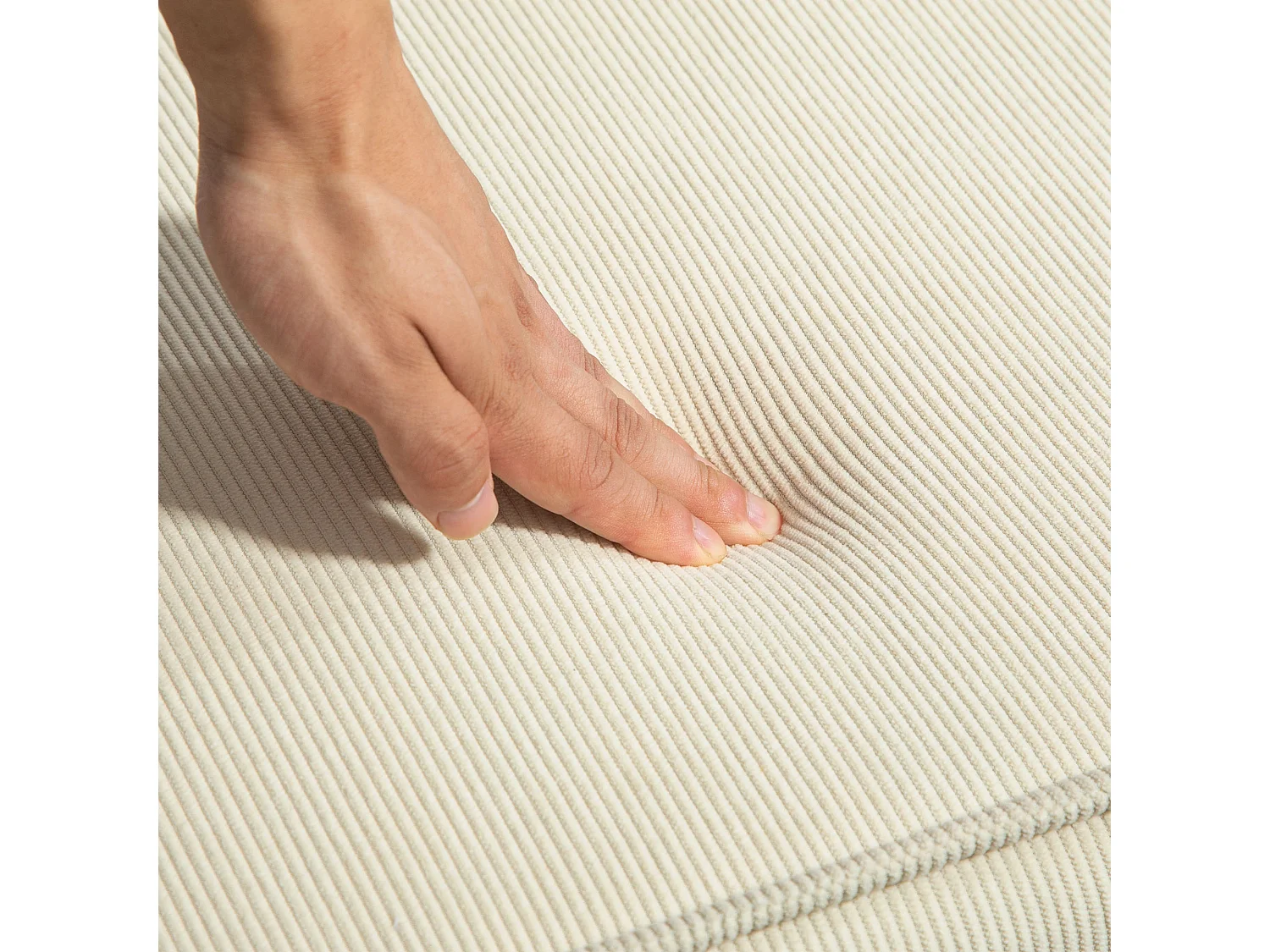 2-in-1 opvouwbare slaapbank, modern design, polyester, crèmewit, met corduroy bekleding (100x73x60 cm)