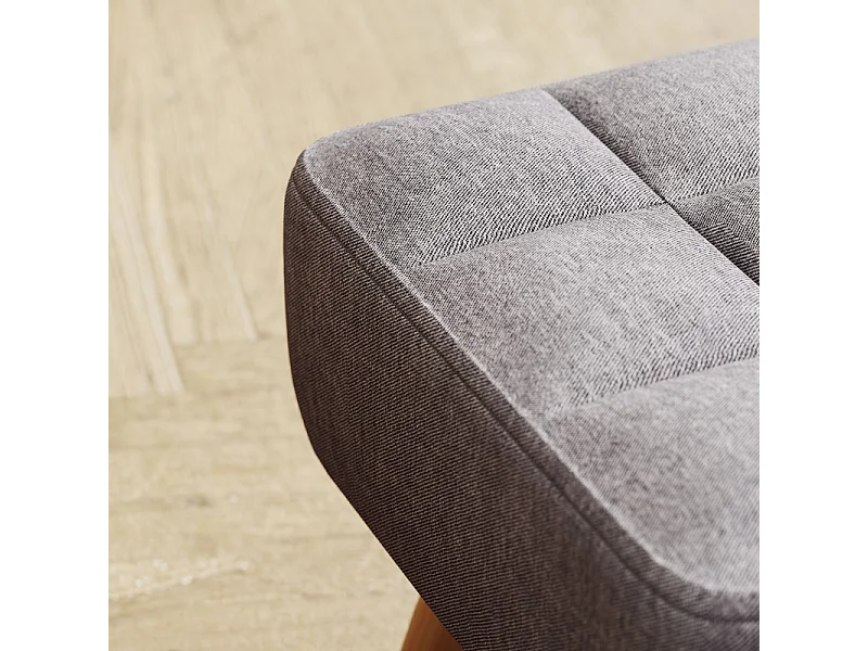 Woonkamerkruk met houten onderstel, modern design, linnenlook polyester, grijs (27x27x26 cm)