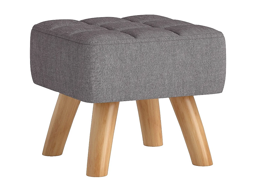 Woonkamerkruk met houten onderstel, modern design, linnenlook polyester, grijs (27x27x26 cm)
