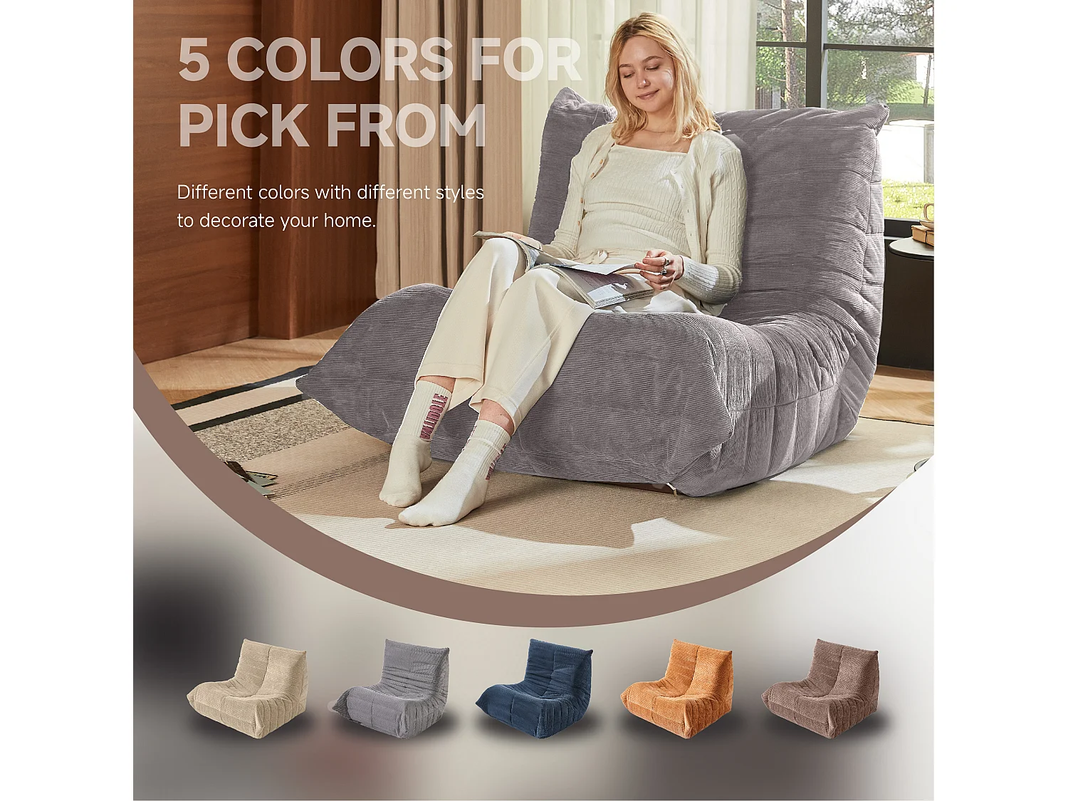 Canapé d'angle modulable, mousse mémoire ultra-douce, tissu résistant, gris clair (105x95x85cm)