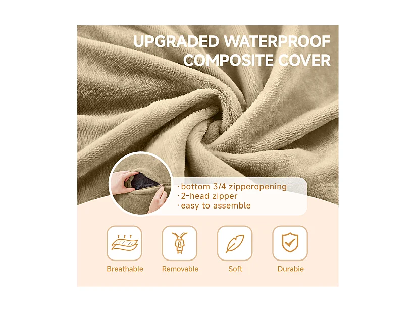 Borse da sella giganti, design ergonomico e ultra confortevole, schiuma, albicocca (150x150x60cm)