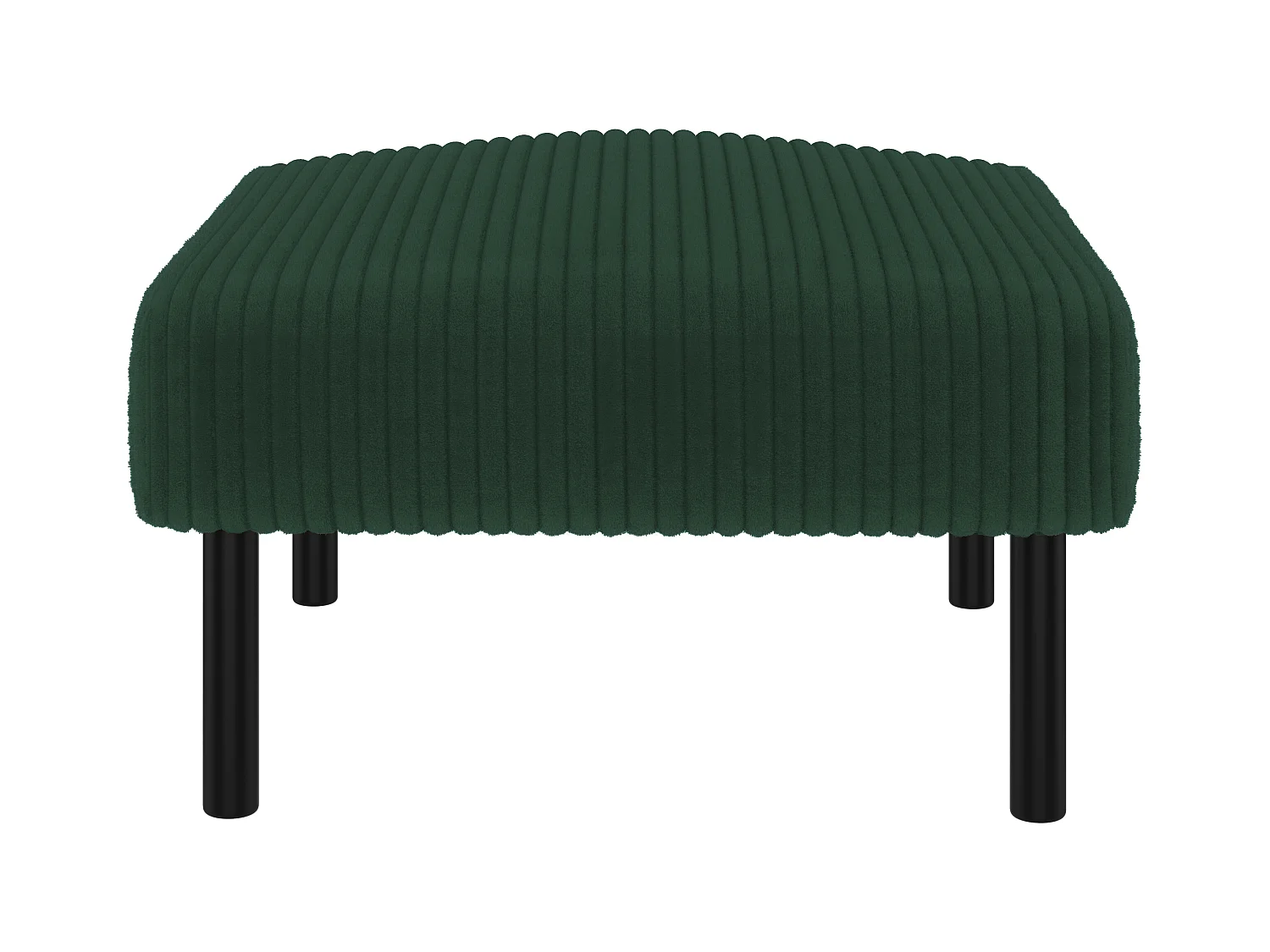 Tabouret en velours côtelé premium, design contemporain, métal et mousse, émeraude (60x56x18 cm)