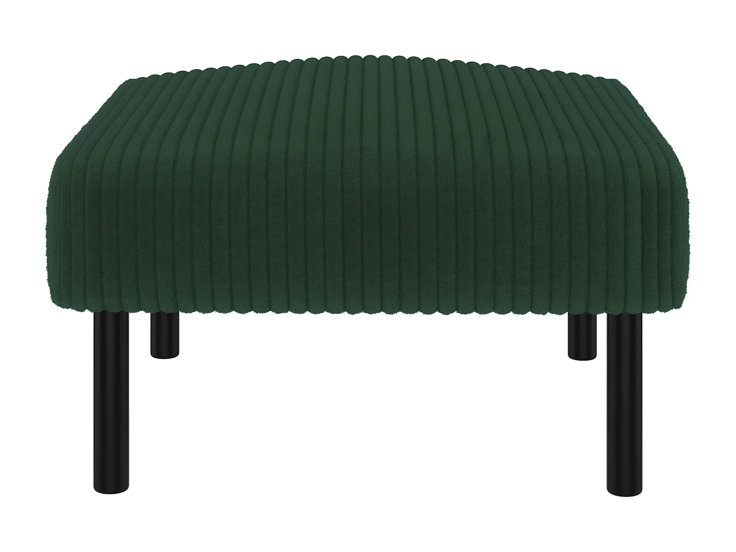 Tabouret en velours côtelé premium, design contemporain, métal et mousse, émeraude (60x56x18 cm)
