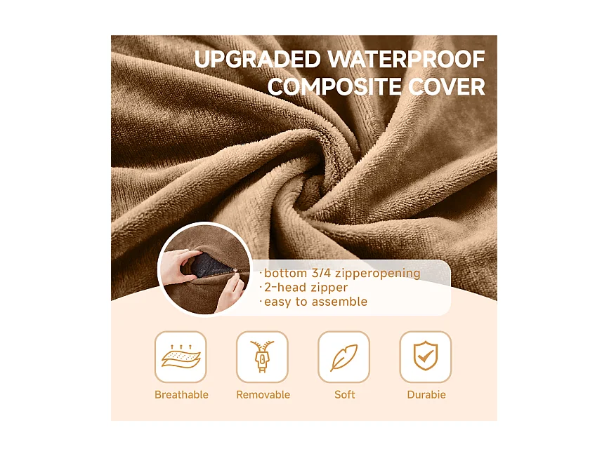 Sacs de siège géant ultra-confortable, mousse, couleur café (150x150x60 cm)