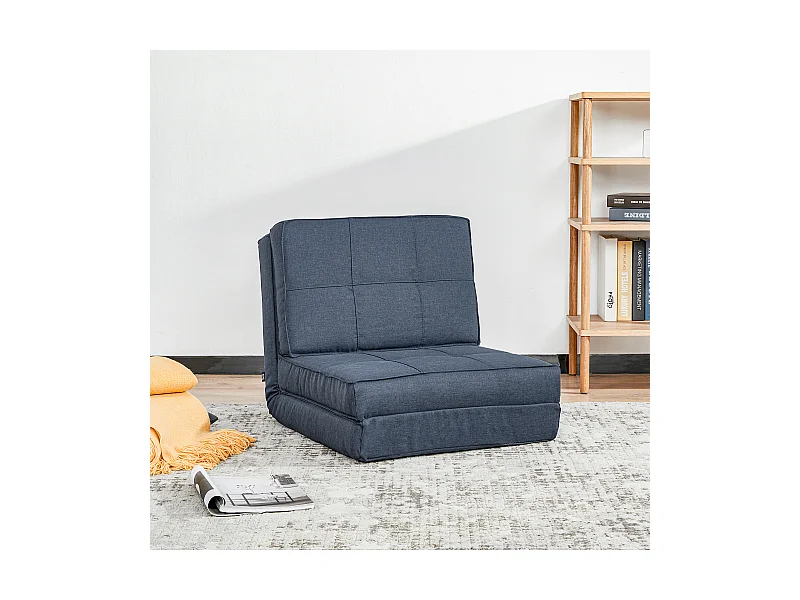 5-positie slaapbank, modulair design, polyester, donkerblauw (61x73x58 cm)