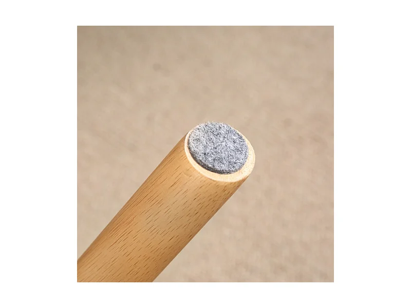 Tabouret de salon en velours bérbère, design contemporain, polyester, gris clair, avec pieds en hêtre (67x45x38cm)