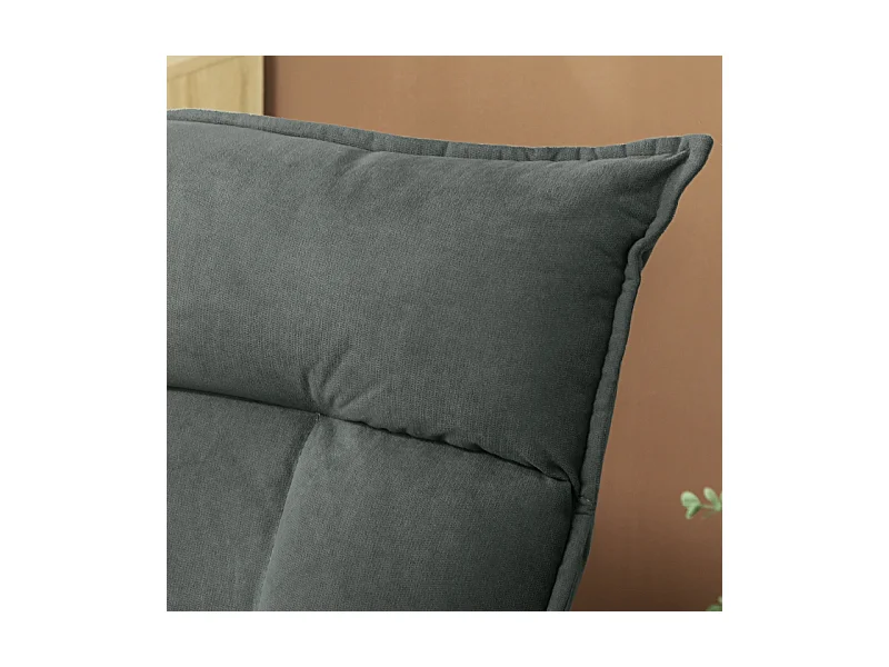 Fauteuil pivotant à 360° avec dossier réglable 5 positions, polyester, gris foncé (70x62x95cm)