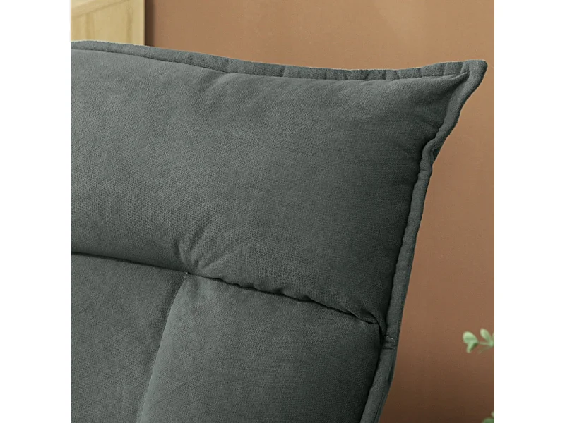 Poltrona girevole a 360° con schienale regolabile in 5 posizioni, poliestere, grigio scuro (70x62x95cm)