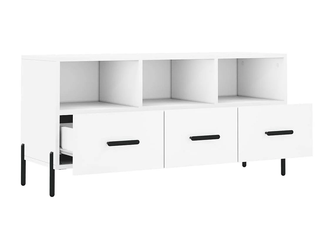 Meuble TV blanc 102x36x50 cm bois d'ingénierie