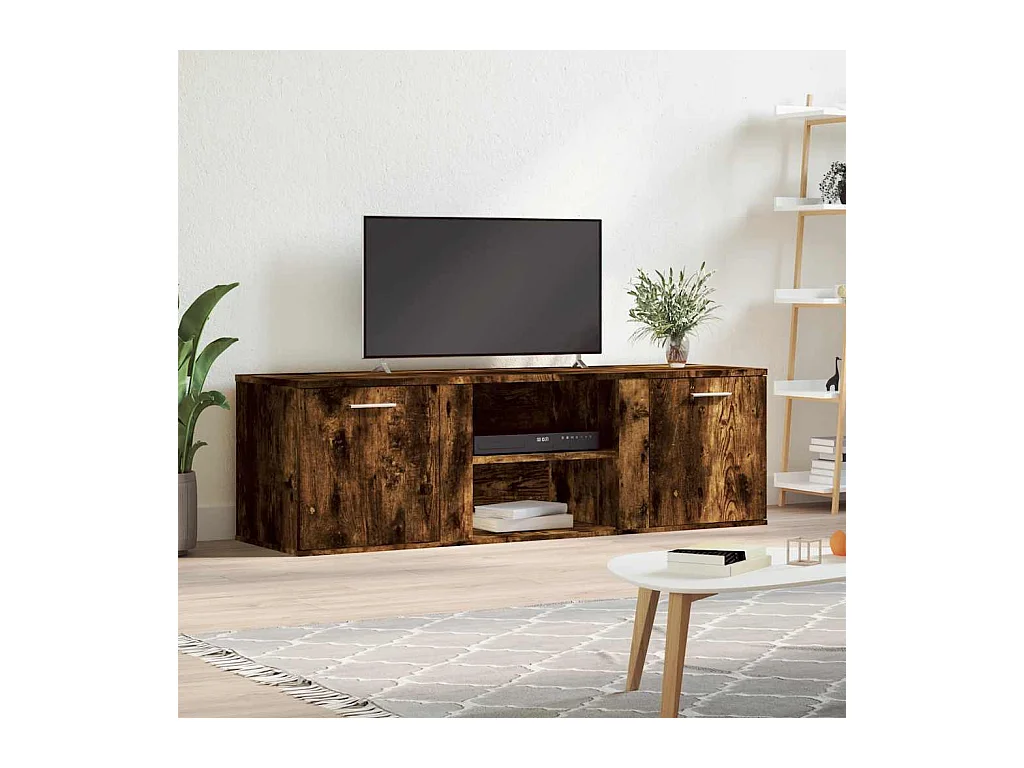 Mueble de TV de roble ahumado 120x34x37 cm madera de ingeniería