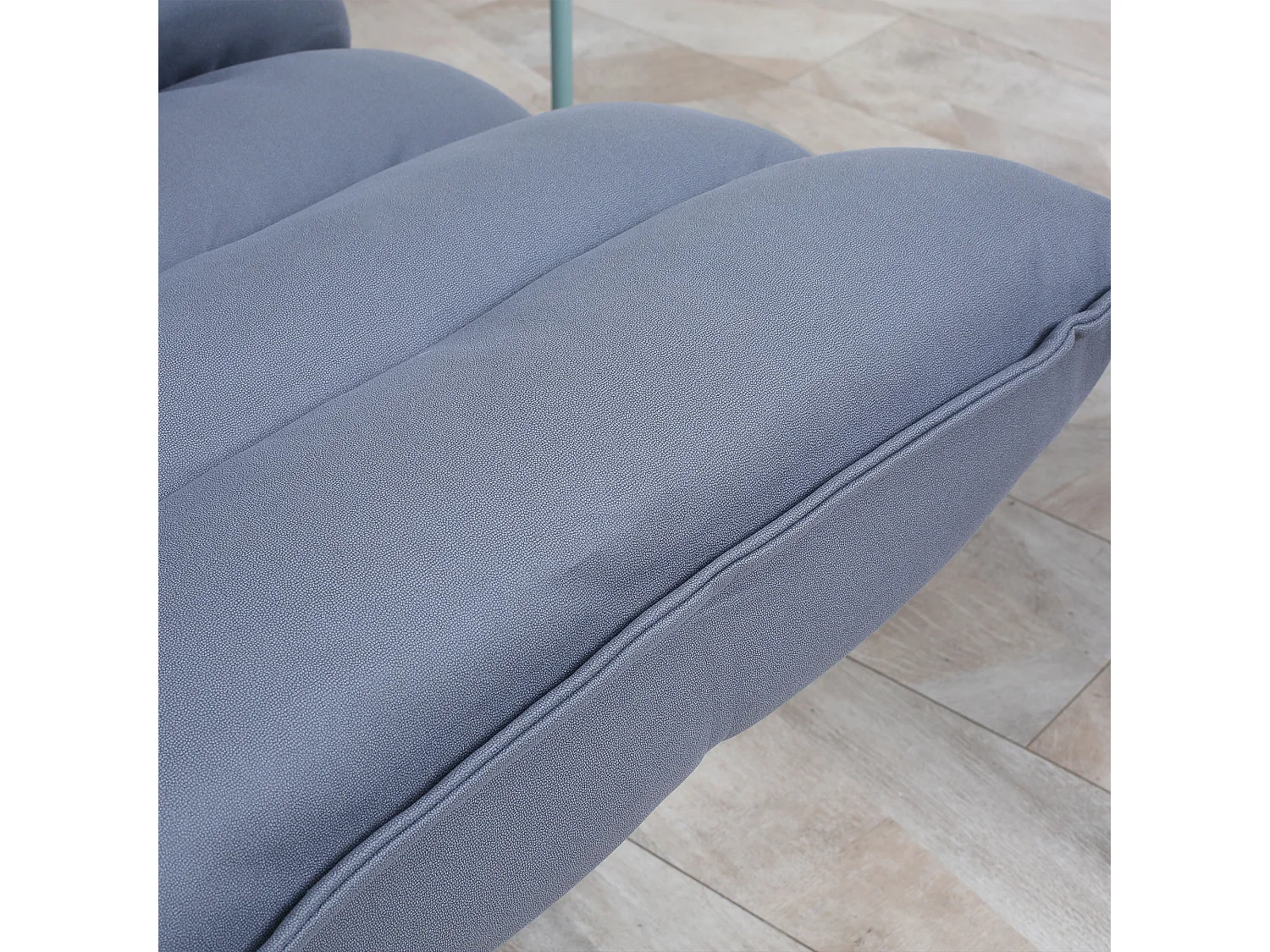 Fauteuil pivotant méditation, dossier réglable 5 positions, microfibre, gris, avec repose-pieds intégré (62x70x95cm)