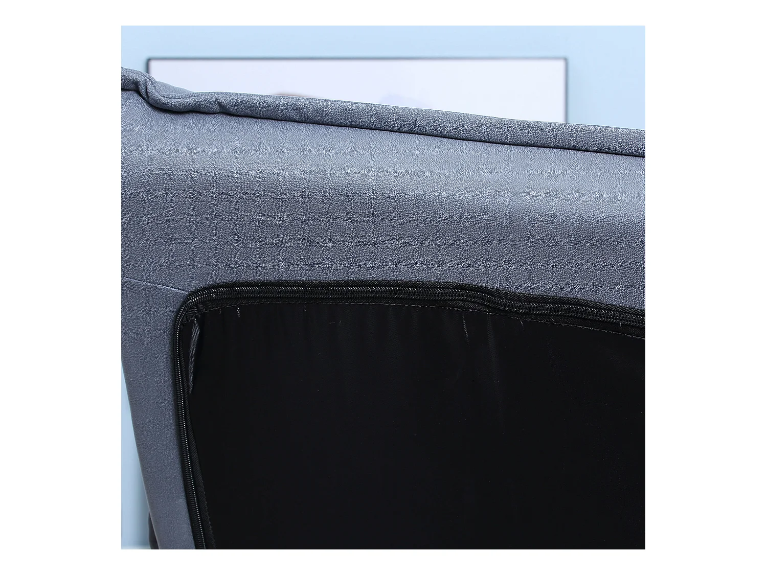 Fauteuil pivotant méditation, dossier réglable 5 positions, microfibre, gris, avec repose-pieds intégré (62x70x95cm)