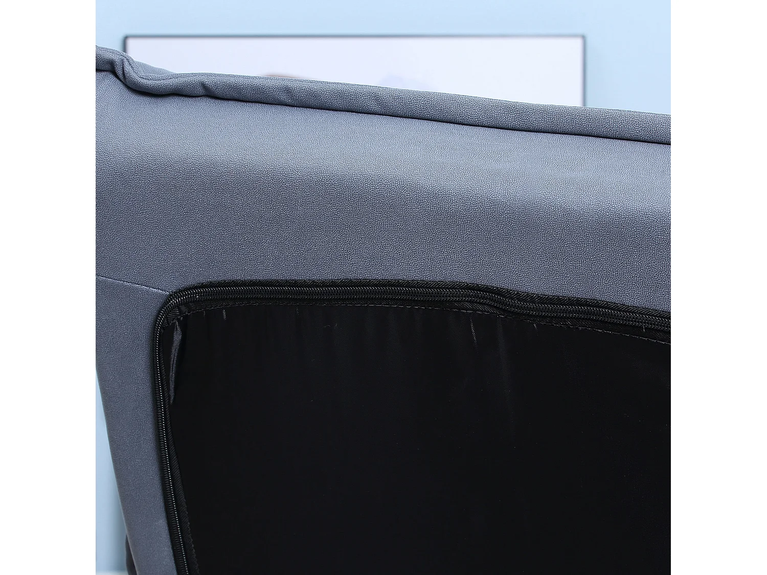 Fauteuil pivotant méditation, dossier réglable 5 positions, microfibre, gris, avec repose-pieds intégré (62x70x95cm)