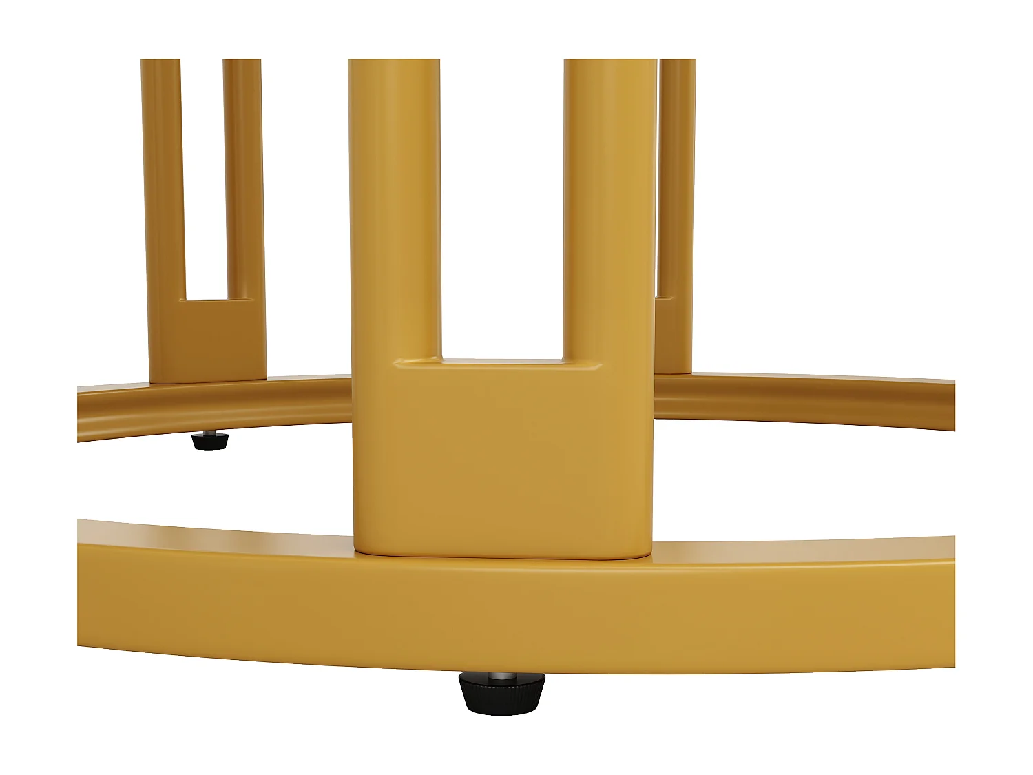 Table à manger ronde, design moderne avec piètement métallique, plateau marbré, MDF et métal, or et noir (100x100x74cm)