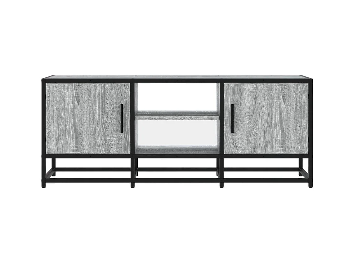 Meuble TV sonoma gris 100x35x41 cm bois d'ingénierie et métal