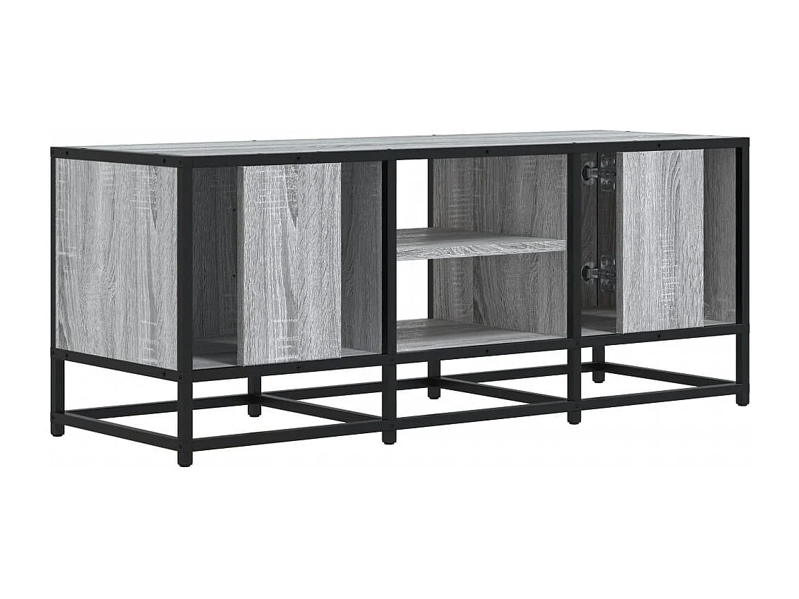 Meuble TV sonoma gris 100x35x41 cm bois d'ingénierie et métal