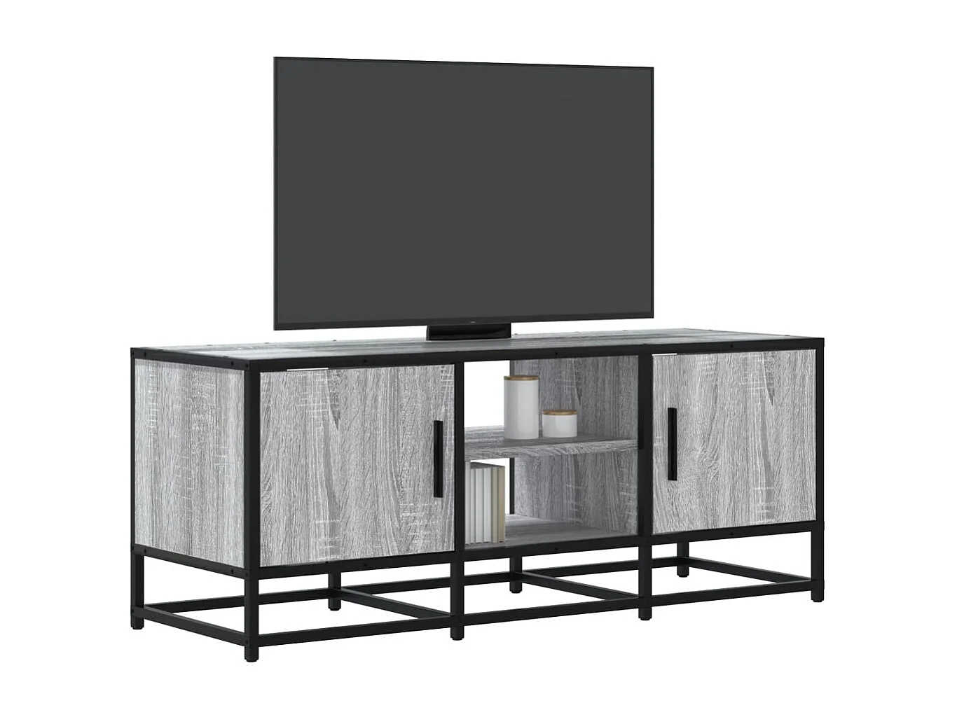 Meuble TV sonoma gris 100x35x41 cm bois d'ingénierie et métal