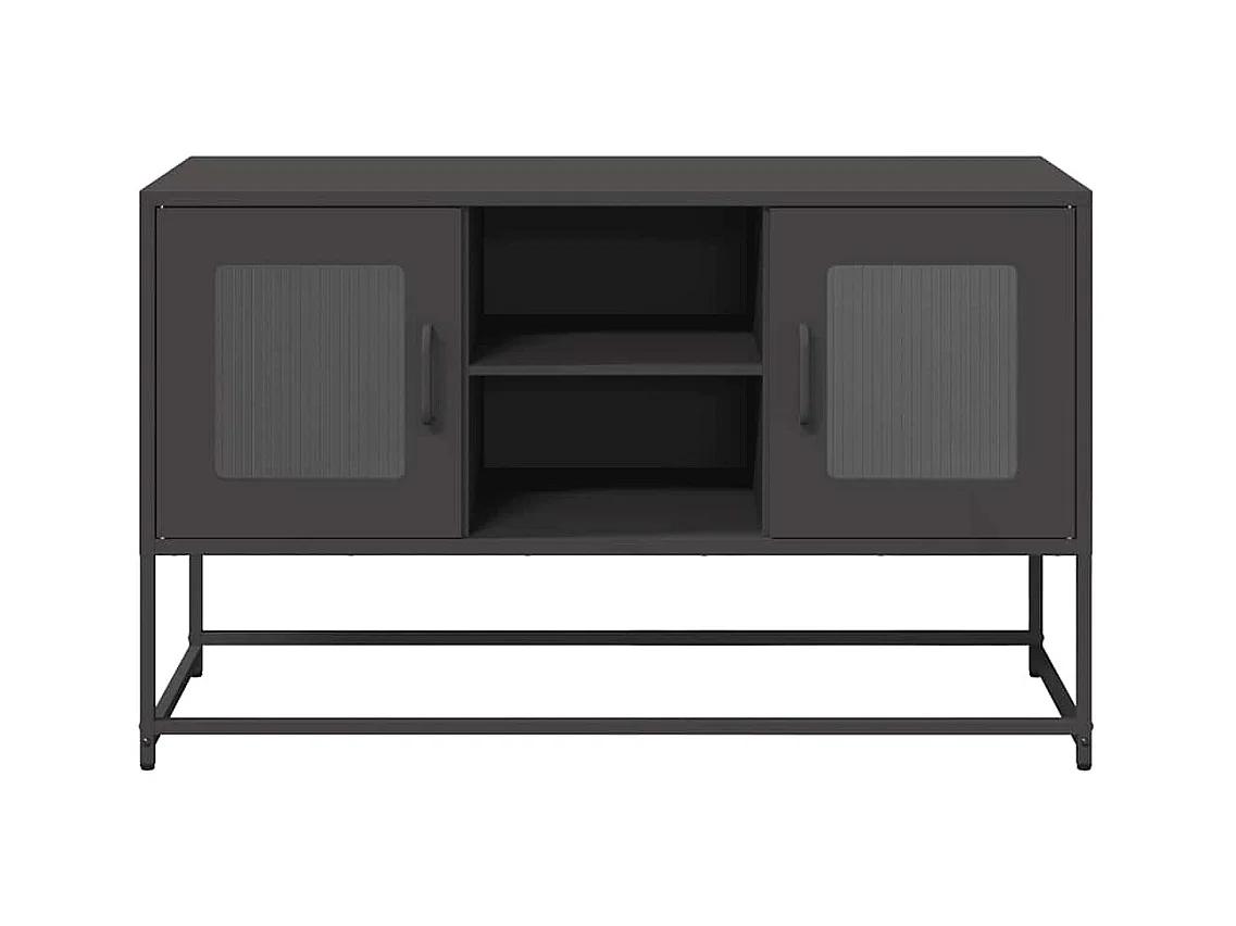 Meuble TV noir 100,5x39x60,5 cm acier