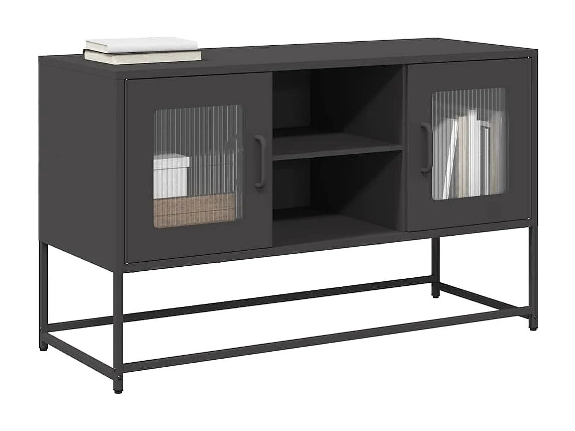 Meuble TV noir 100,5x39x60,5 cm acier