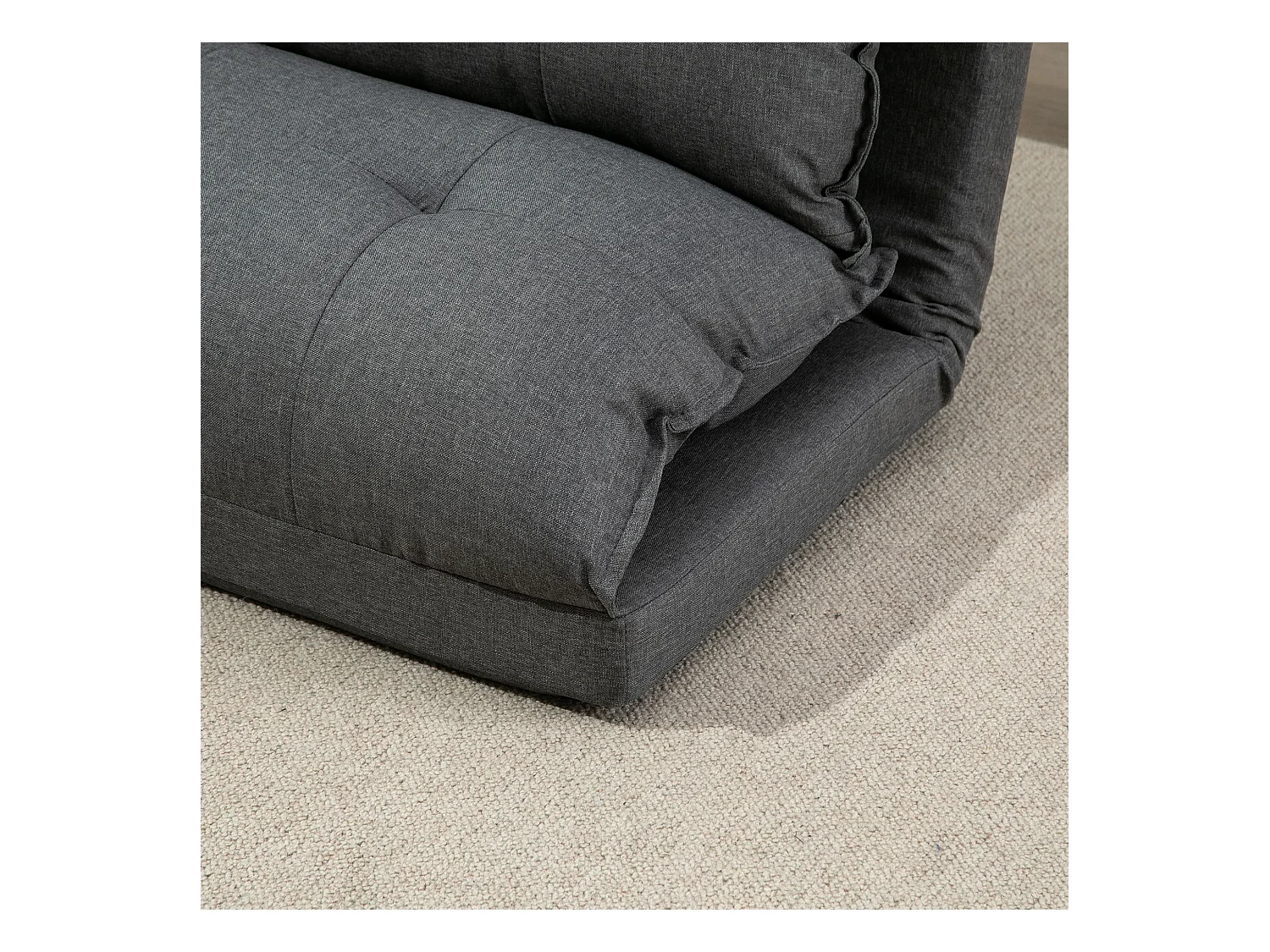 Canapé-lit 2-en-1 convertible, dossier réglable en 13 positions, métal, gris lin (100x71x54 cm)