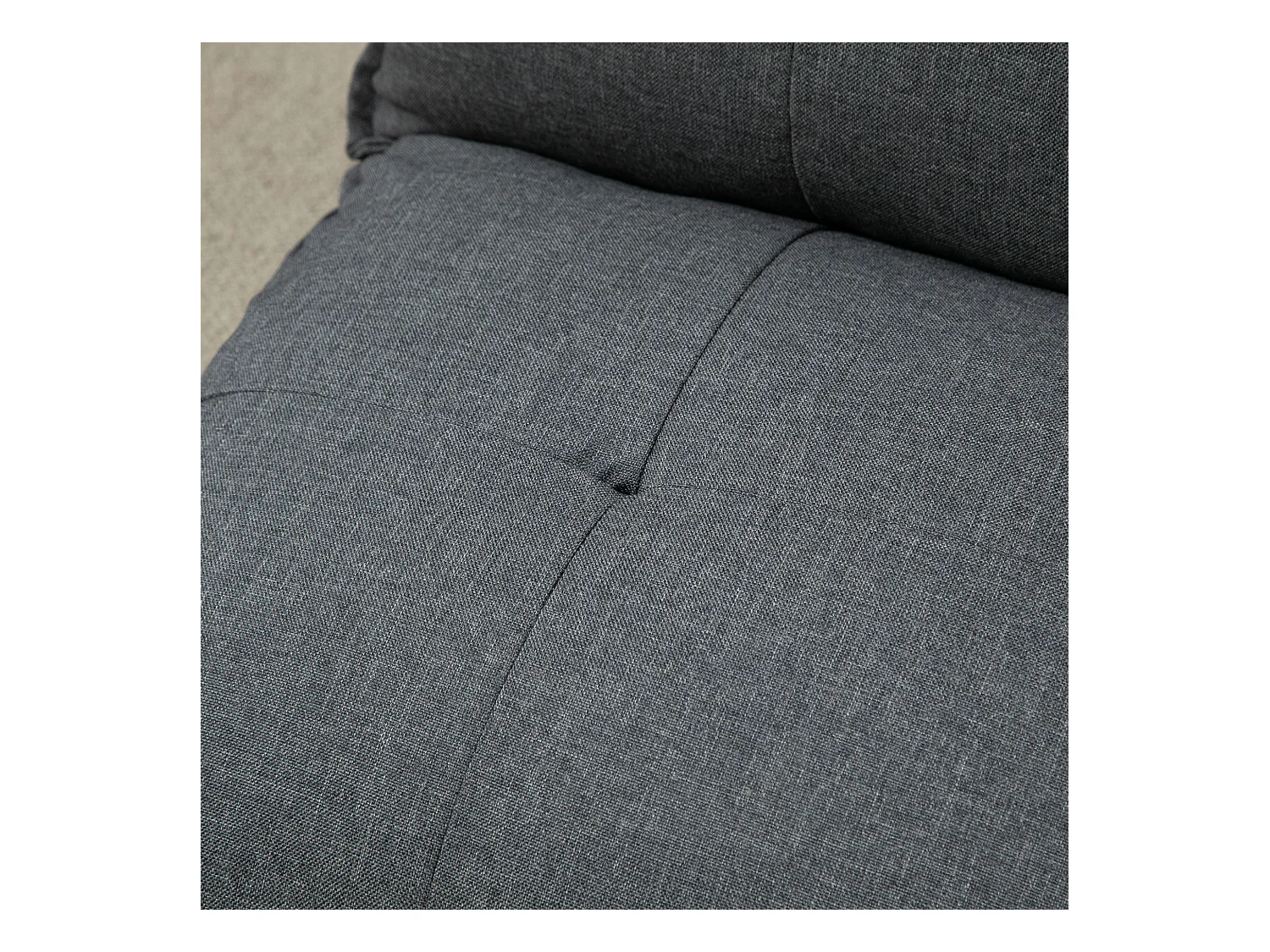 Canapé-lit 2-en-1 convertible, dossier réglable en 13 positions, métal, gris lin (100x71x54 cm)