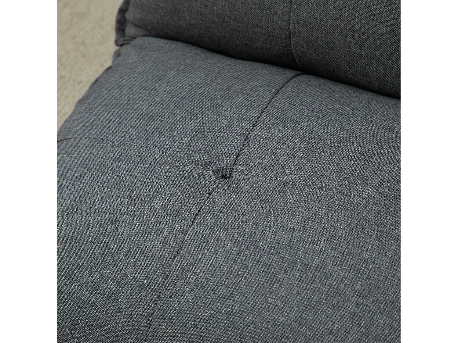 Canapé-lit 2-en-1 convertible, dossier réglable en 13 positions, métal, gris lin (100x71x54 cm)