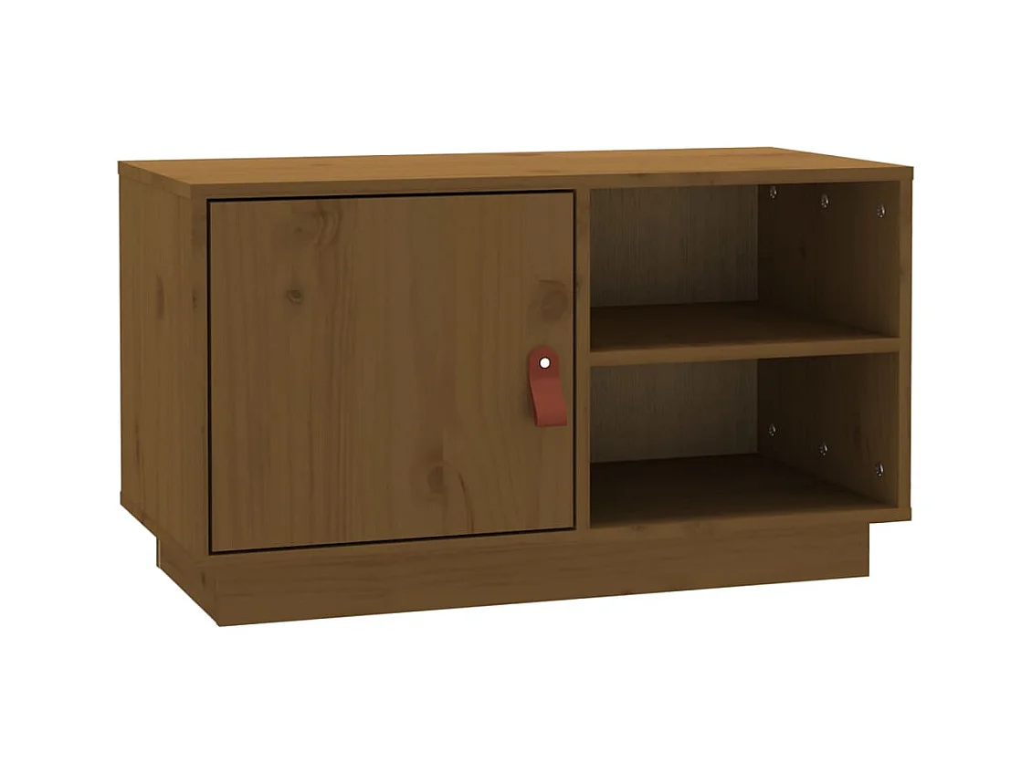 Meuble TV Marron miel 70x34x40 cm Bois de pin massif