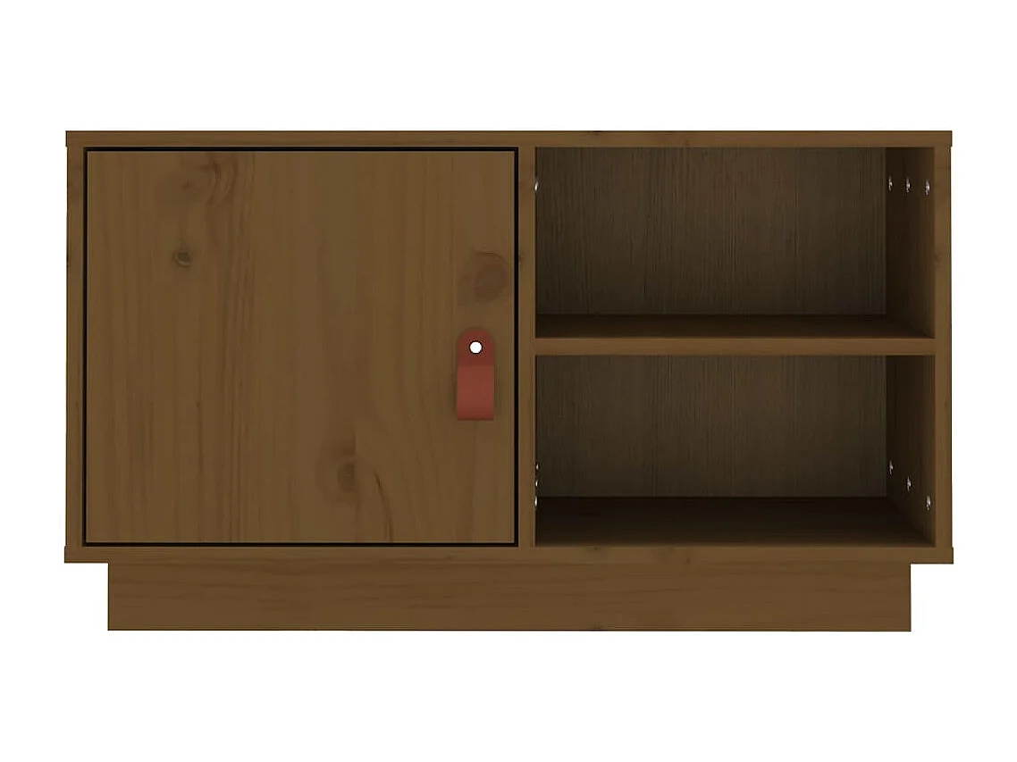 Meuble TV Marron miel 70x34x40 cm Bois de pin massif
