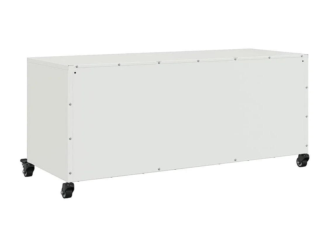 Meuble TV blanc 100,5x39x43,5 cm acier