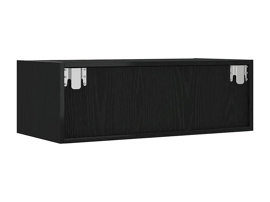 Mobile TV con luci LED rovere nero 75x35,5x25 cm