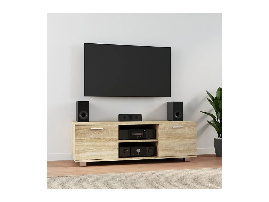 Meuble TV Chêne sonoma 120x40,5x35 cm Bois d'ingénierie